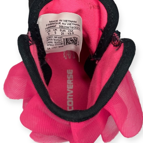 Converse All Stars Size 5 Block Party Tule Frill Chuck Taylor Zip Hi Top Shoes - Picture 8 of 11